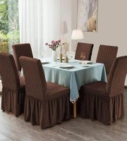 6 Pcs Coffee Color Chair Cover