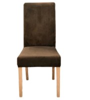 6pcs Coffee Colour Velvet Chair Cover