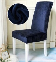 6pcs Navy Blue Colour Velvet Chair Cover