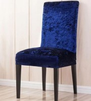 6pcs Royel Blue Colour Velvet Chair Cover